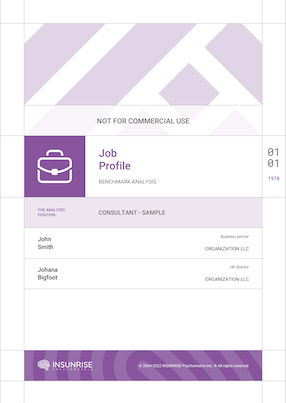 Job profile - Benchmark Report Recruitment - Adaptation - Personnel reserve - Career development